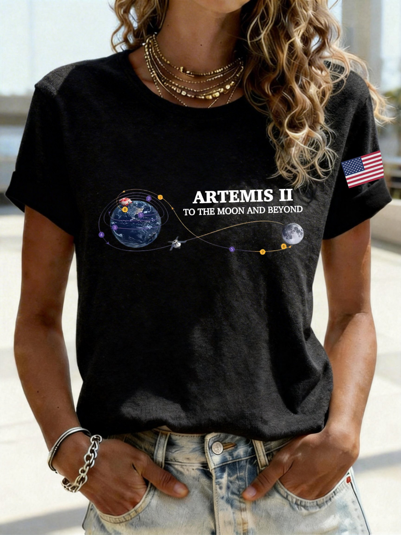 Artemis II NASA Mission T-Shirt Journey To The Moon Merchandise Gift For Science Geeks