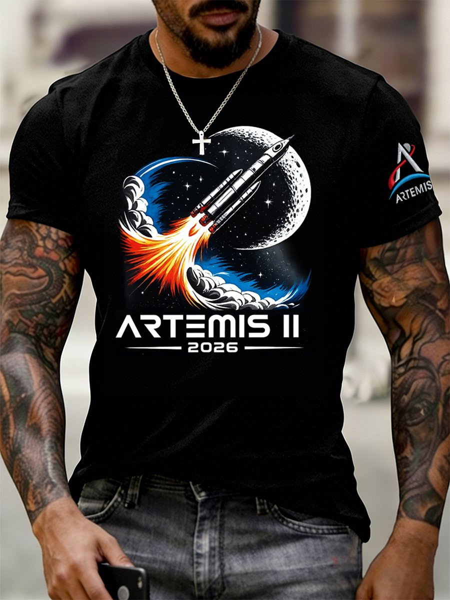 Artemis II NASA Mission T-Shirt Rocket Launch To Space Tee Astronomy Fan Gift