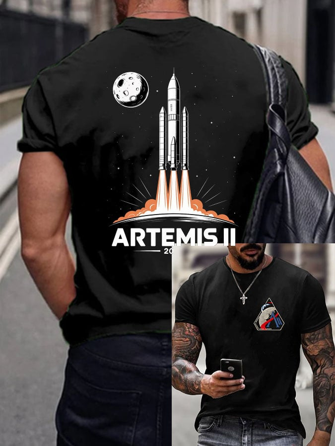 Artemis II NASA Mission T-Shirt Space Exploration Moon Landing Tee Science Student Gift