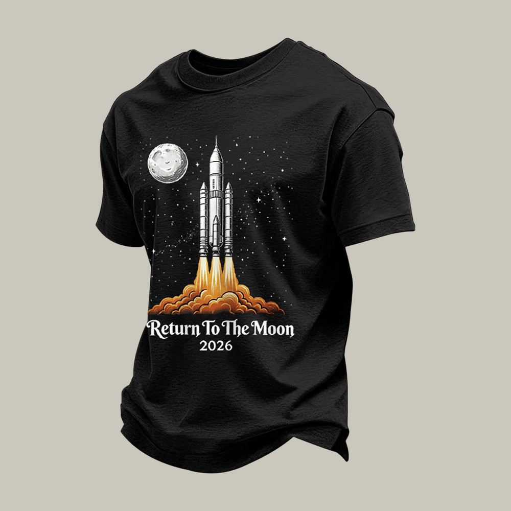 Artemis II Rocket Launch Return To The Moon 2026 T-Shirt Modern NASA Graphic Tee