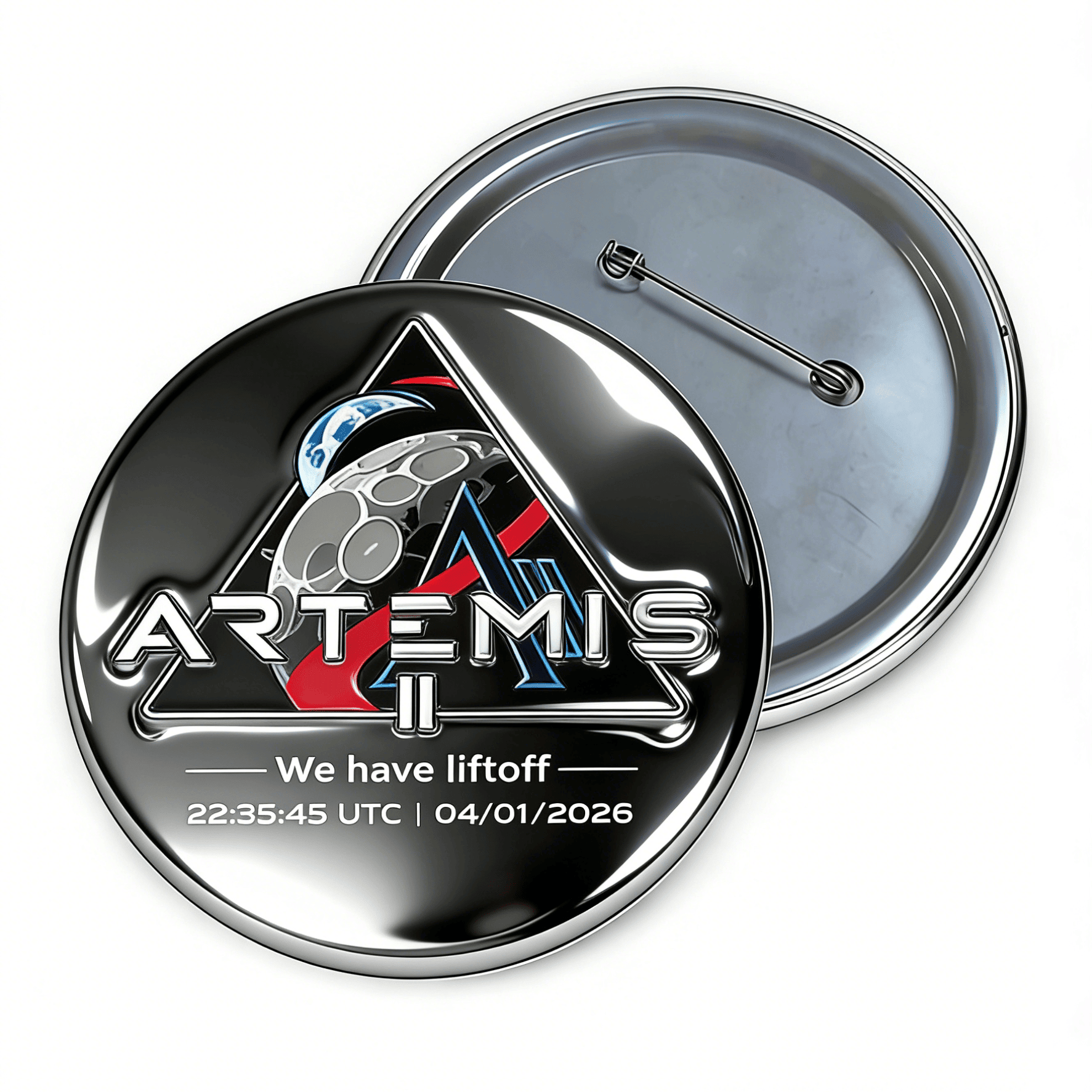 Artemis II Space Enthusiast Button Artemis 2 Mission Pin Astronomy Lover Present