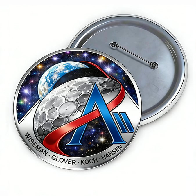 Artemis II Space Enthusiast Commemorative Pin Artemis 2 Mission Button Astronomy Gift For Friends