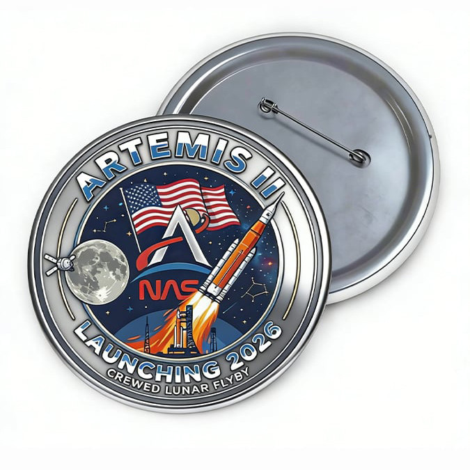 Artemis II Space Enthusiast Commemorative Pin Artemis 2 Mission Button Astrophile Gift For Friends