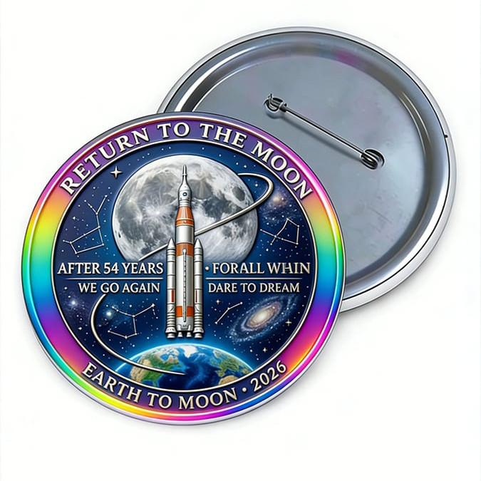 Artemis II Space Enthusiast Commemorative Pin Artemis II Space Mission Button Gift For Friends