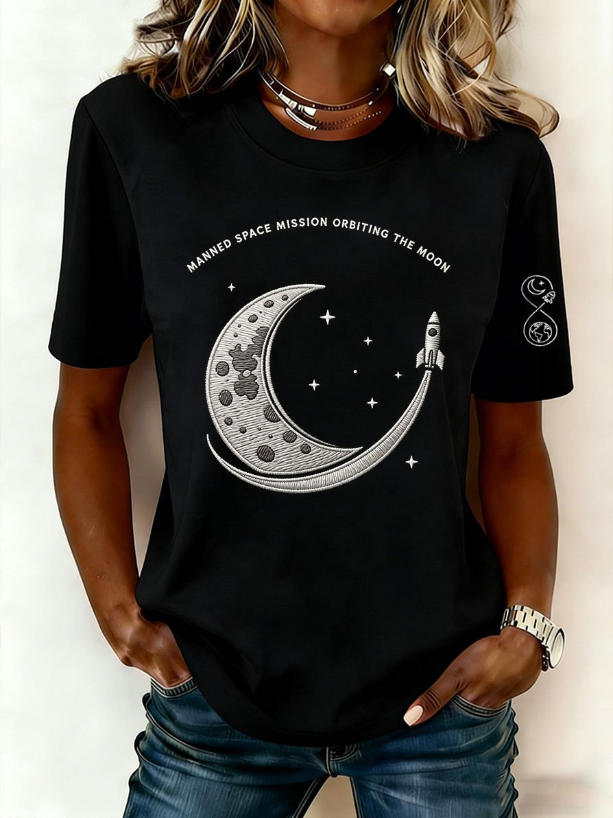 Artemis II Space Enthusiast T-Shirt First Lunar Flyby 2026 Clothes Present For Teachers