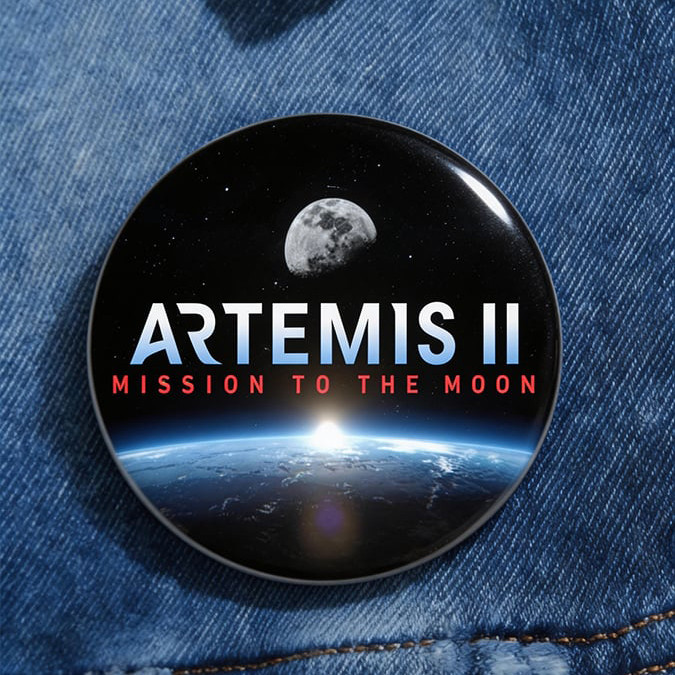 Artemis II Space Mission 2026 Button NASA Moon Mission 2026 Merch Gift For Friends