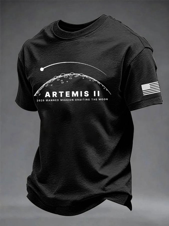 Artemis II T-Shirt 2026 Manned Mission Orbiting The Moon Apparel Astronaut Fan Gift