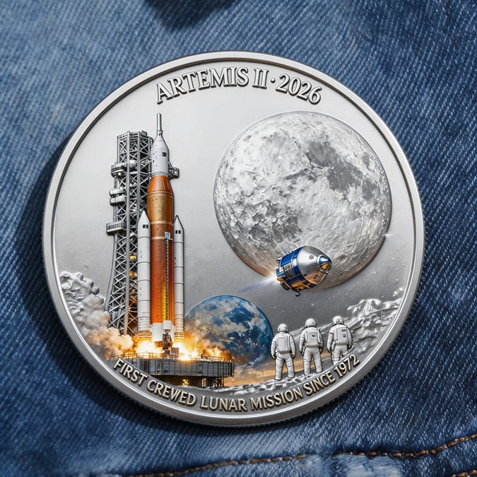 Artemis Ii The First Manned Lunar Mission Since 1972 Button First Lunar Flyby 2026 Merch