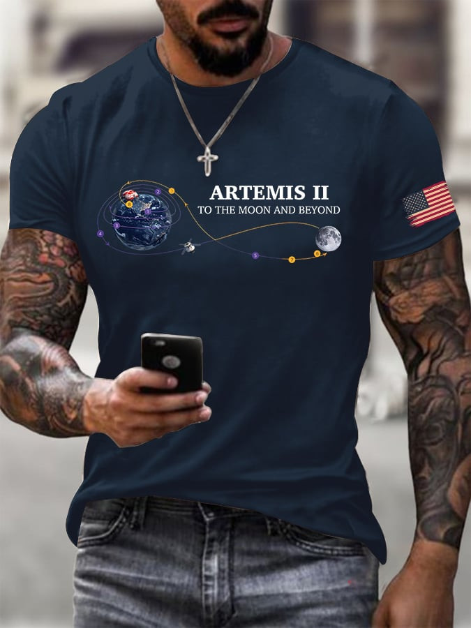 Artemis II To The Moon And Beyond T-Shirt First Lunar Flyby 2026 Clothes Gift For Him