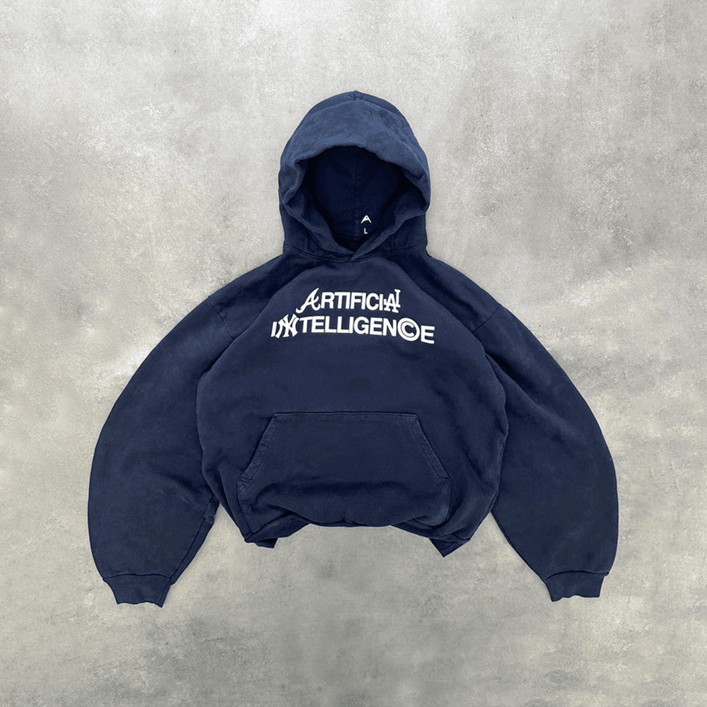 Artificial Intelligence Hoodie Navy Hoodie Unique Father's Day Gifts Artificial Intelligence Hoodie Navy Hoodie Unique Father's Day Gifts
