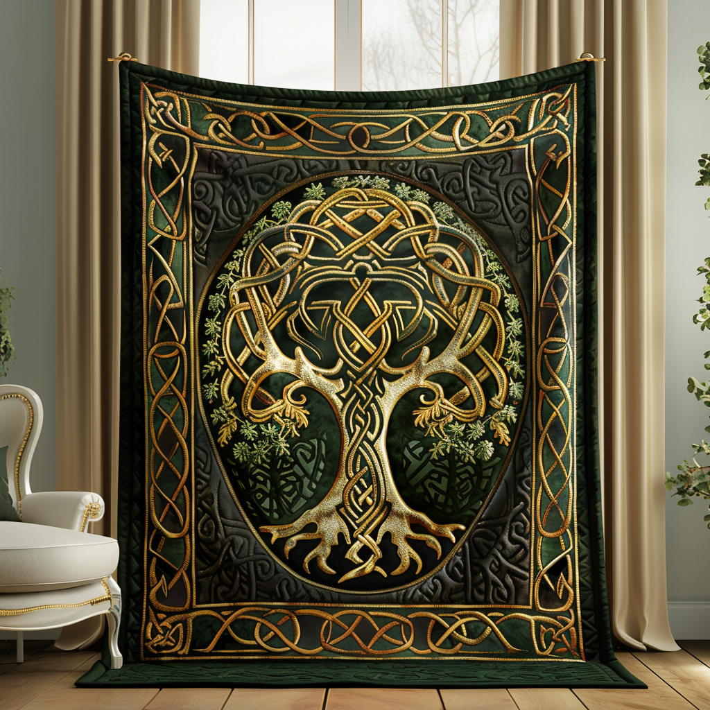 Artisan Celtic Tree Of Life Quilted Blanket Tree Of Life Gifts For Her