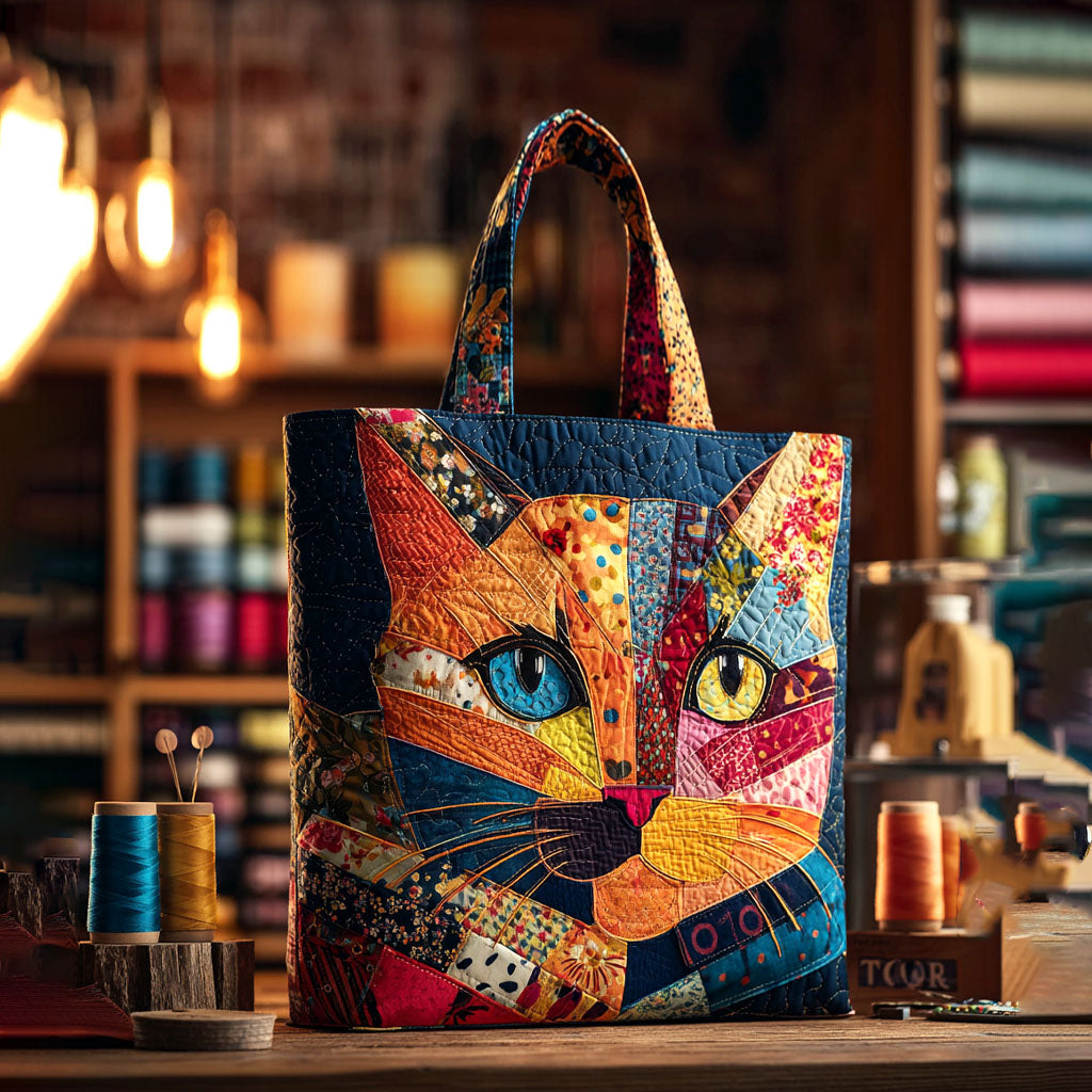 Artisan Spirit Quilted Tote Bag Cat Themed Accessories Gift Items