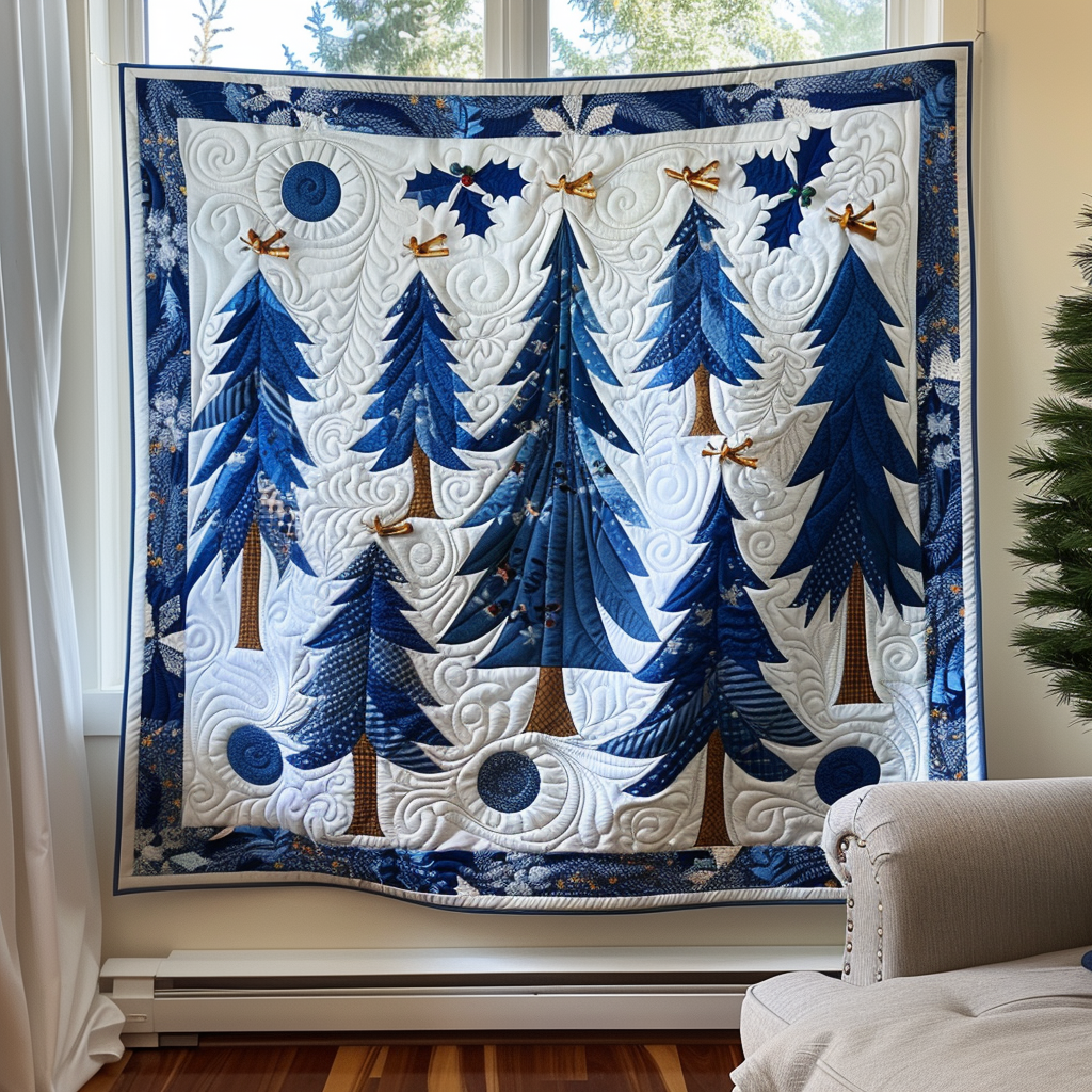 Artistic Christmas Tree Quilted Blanket Christmas Gifts For My Wife