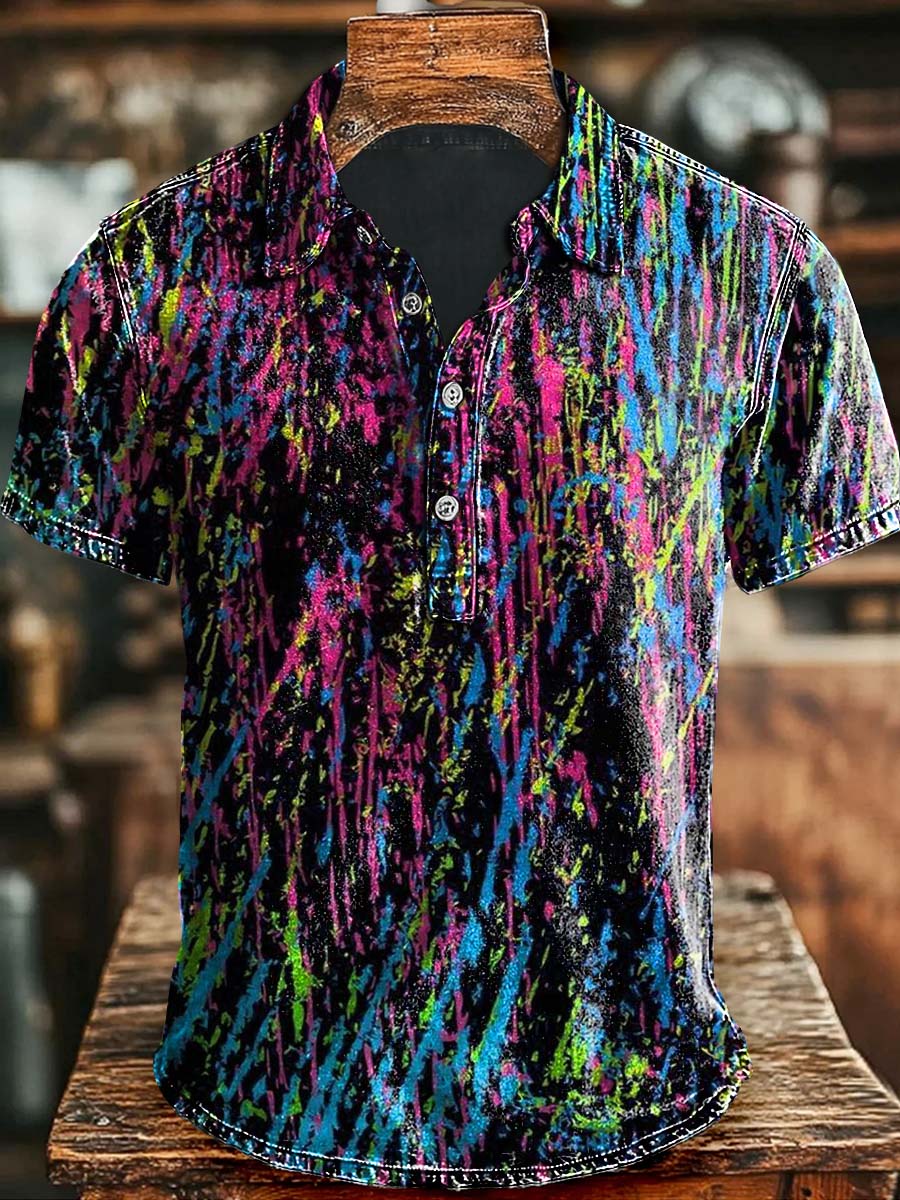 Artistic Color Line Print Casual Polo Shirt Gifts For Men And Women On Halloween