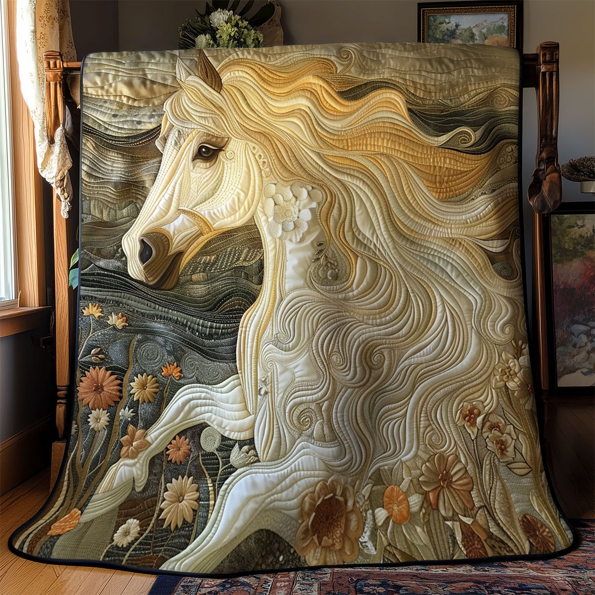 Artistic Horse Quilt Blanket Couch Blanket Gift Ideas For Mother In Law