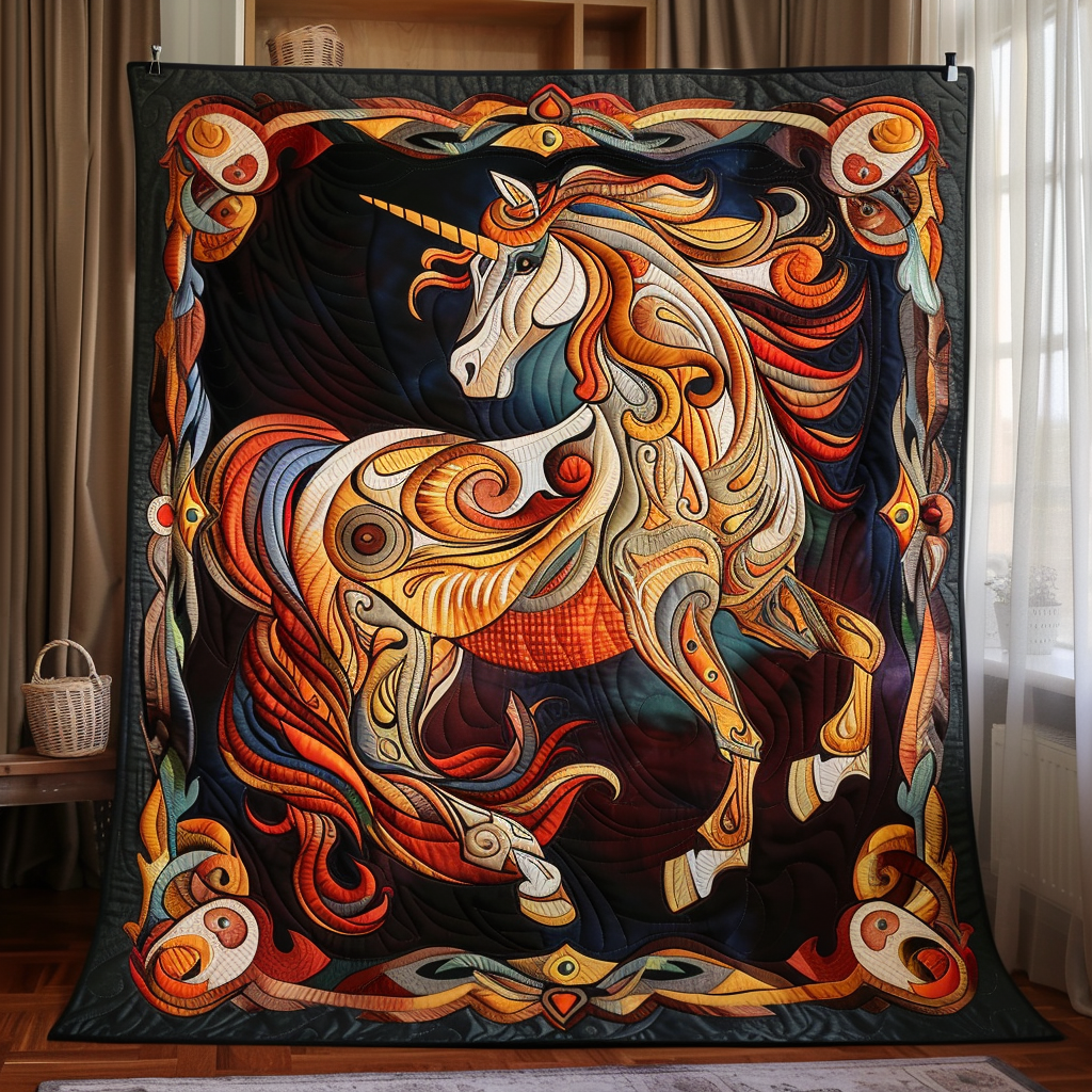 Artistic Horse-Themed Quilted Blanket Horse Christmas Presents