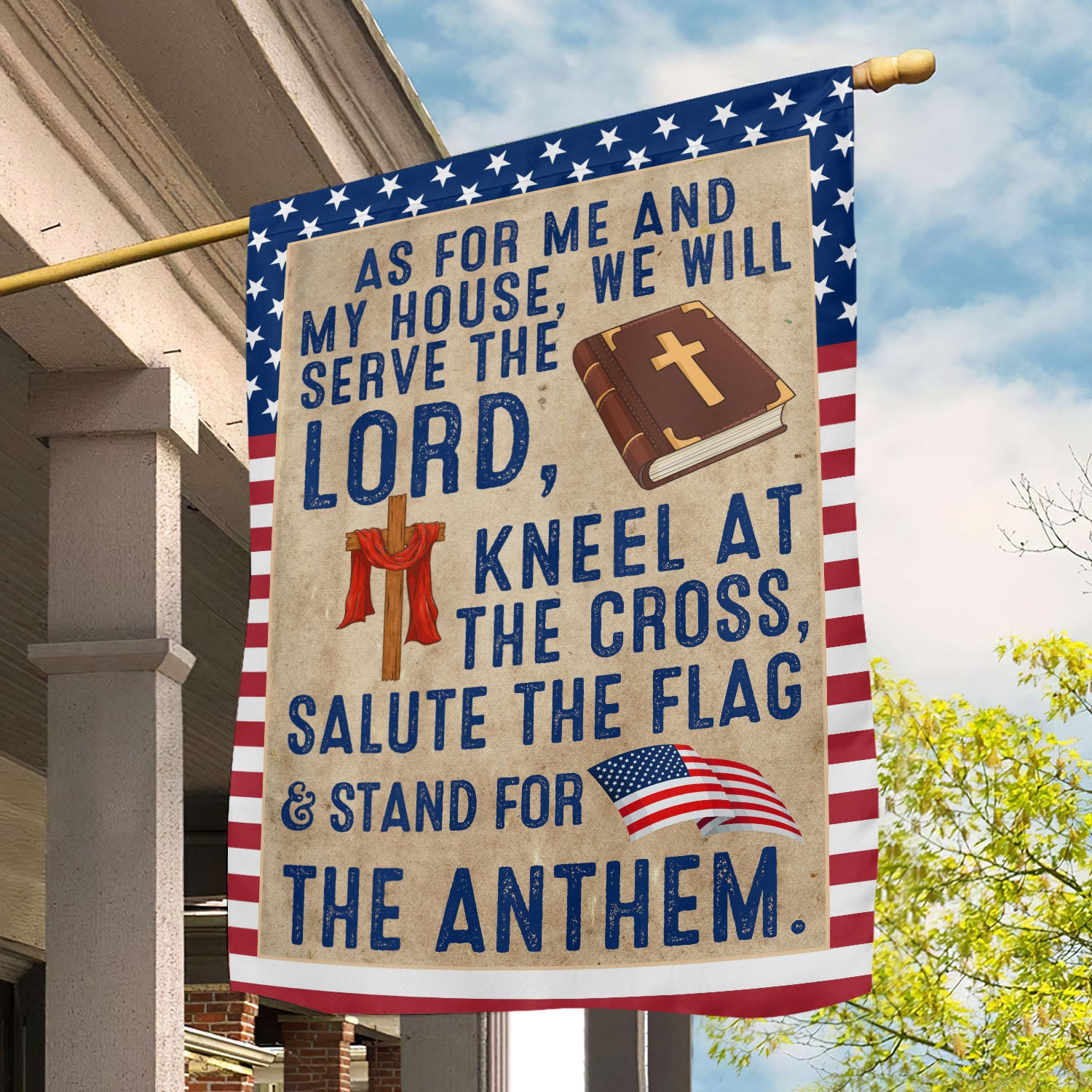 As For Me And My House Flag We Will Serve The Lord Yard Flag Gift For America Lovers