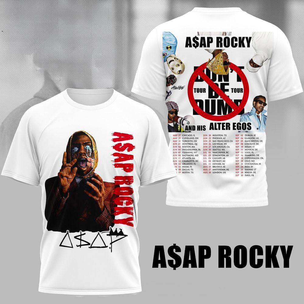 ASAP Rocky Don't Be Dumb Tour T-Shirt ATEEZ Merch Gifts For Boy Band Fans