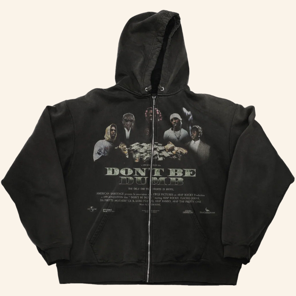 ASAP Rocky Merch Group Don't Be Dumb Zip Hoodie Best Gift For Hip Hop Fan