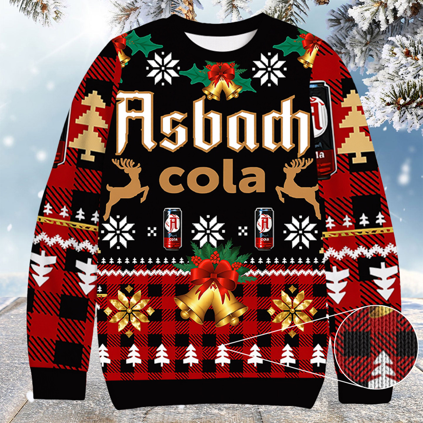 Asbach Cola Christmas Ugly Sweater Funny Xmas Clothes Xmas Gifts For Brother