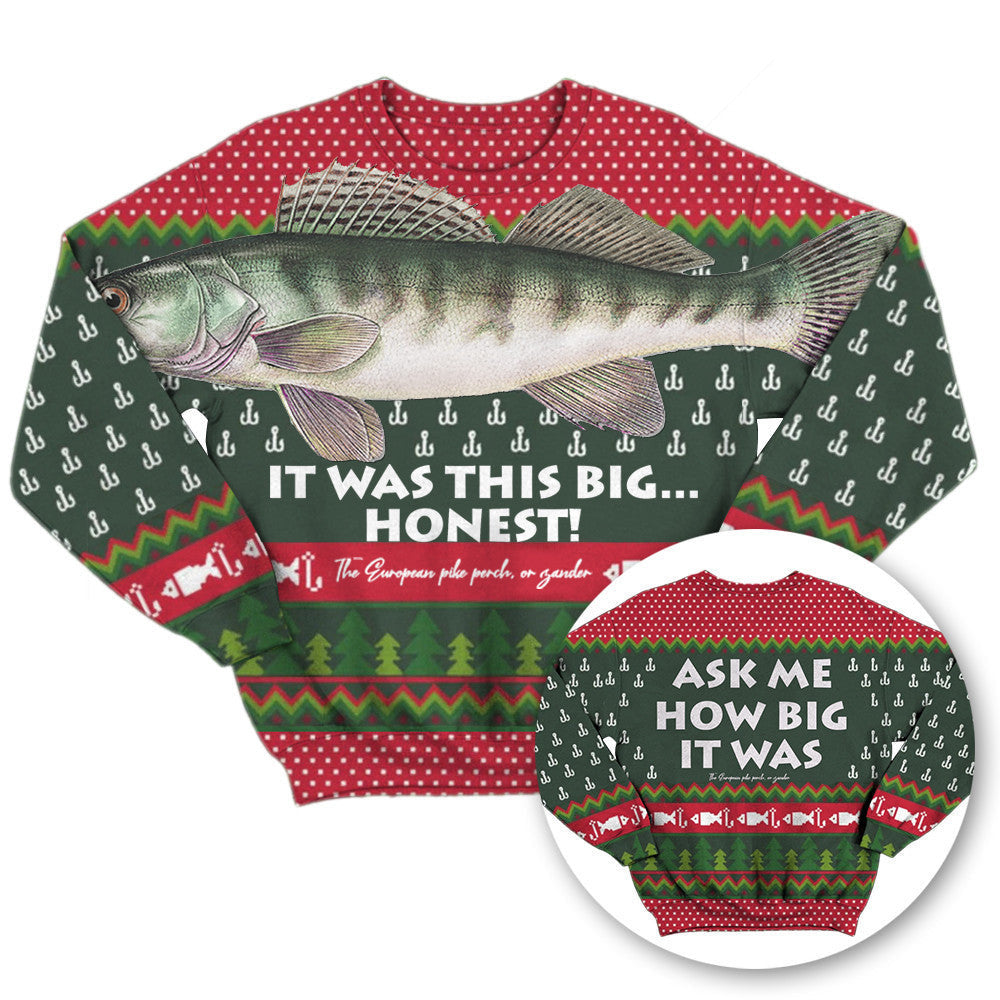 Ask Me How Big It Was Ugly Christmas Sweater It Was This Big Fish Honest Sweater Ask Me How Big It Was Ugly Christmas Sweater It Was This Big Fish Honest Sweater