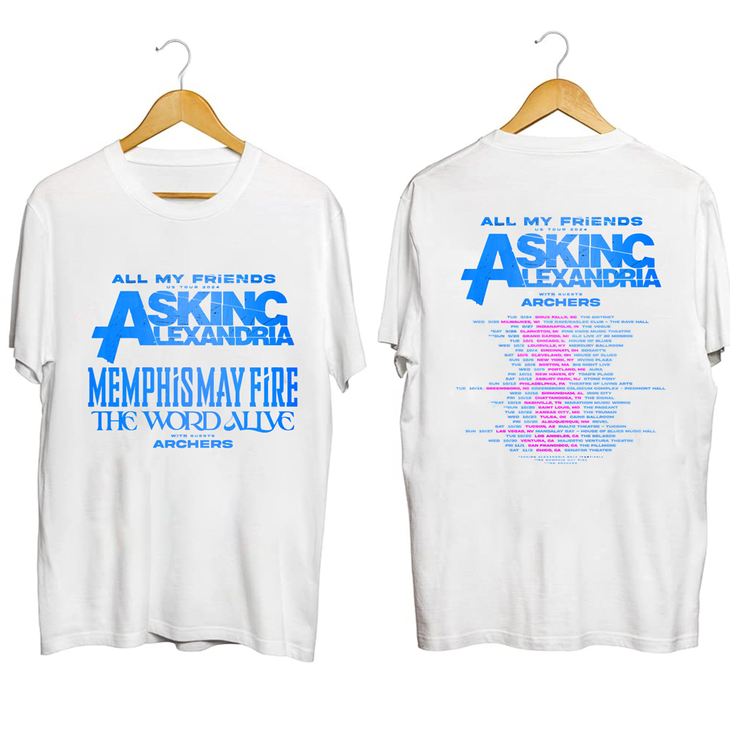 Asking Alexandria All My Friends Tour Shirt Asking Alexandria Merch Gift For Rock Fans
