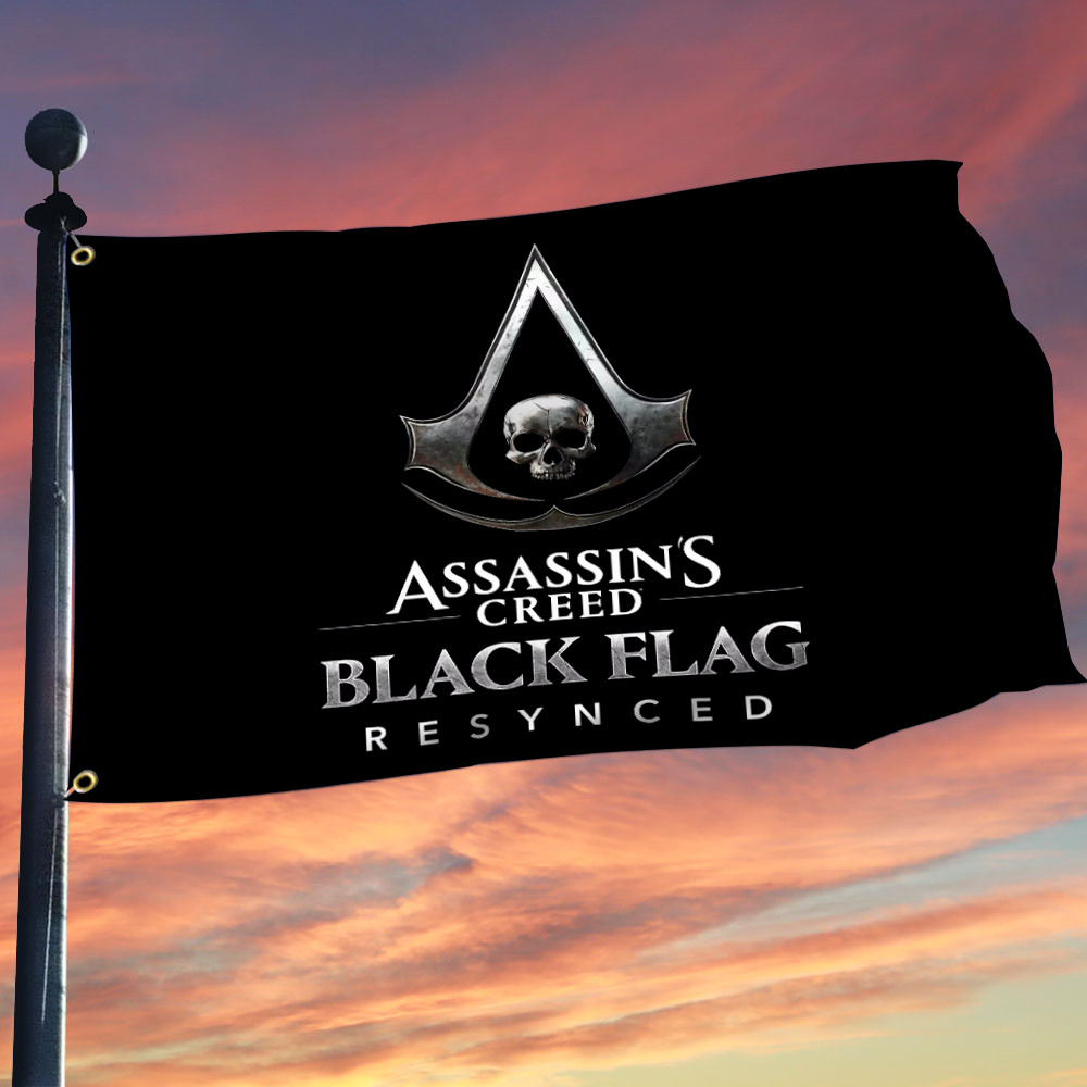 Assassin's Creed Black Flag Skull And Logo Banner Gifts For Home
