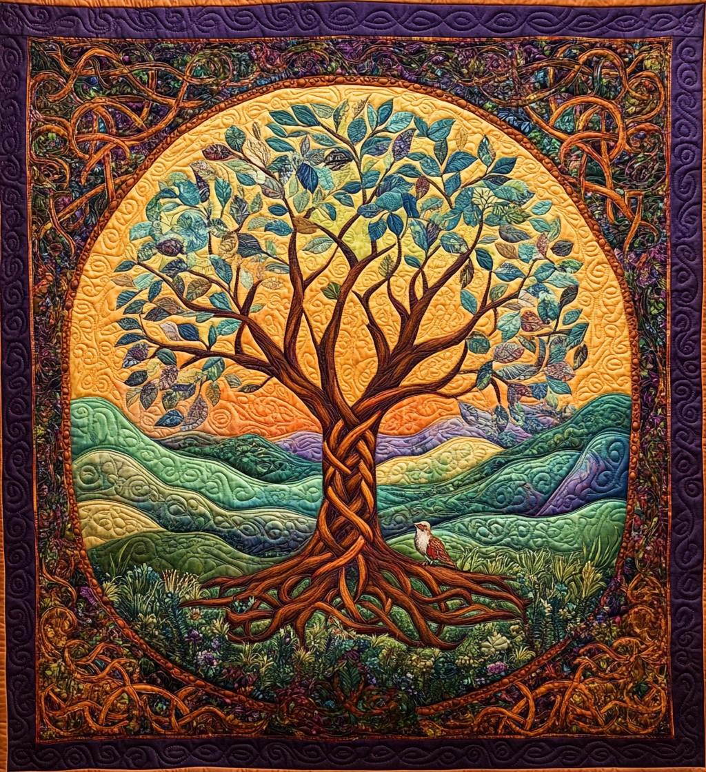 Astral Roots Quilted Blanket Tree Of Life Gifts For Her