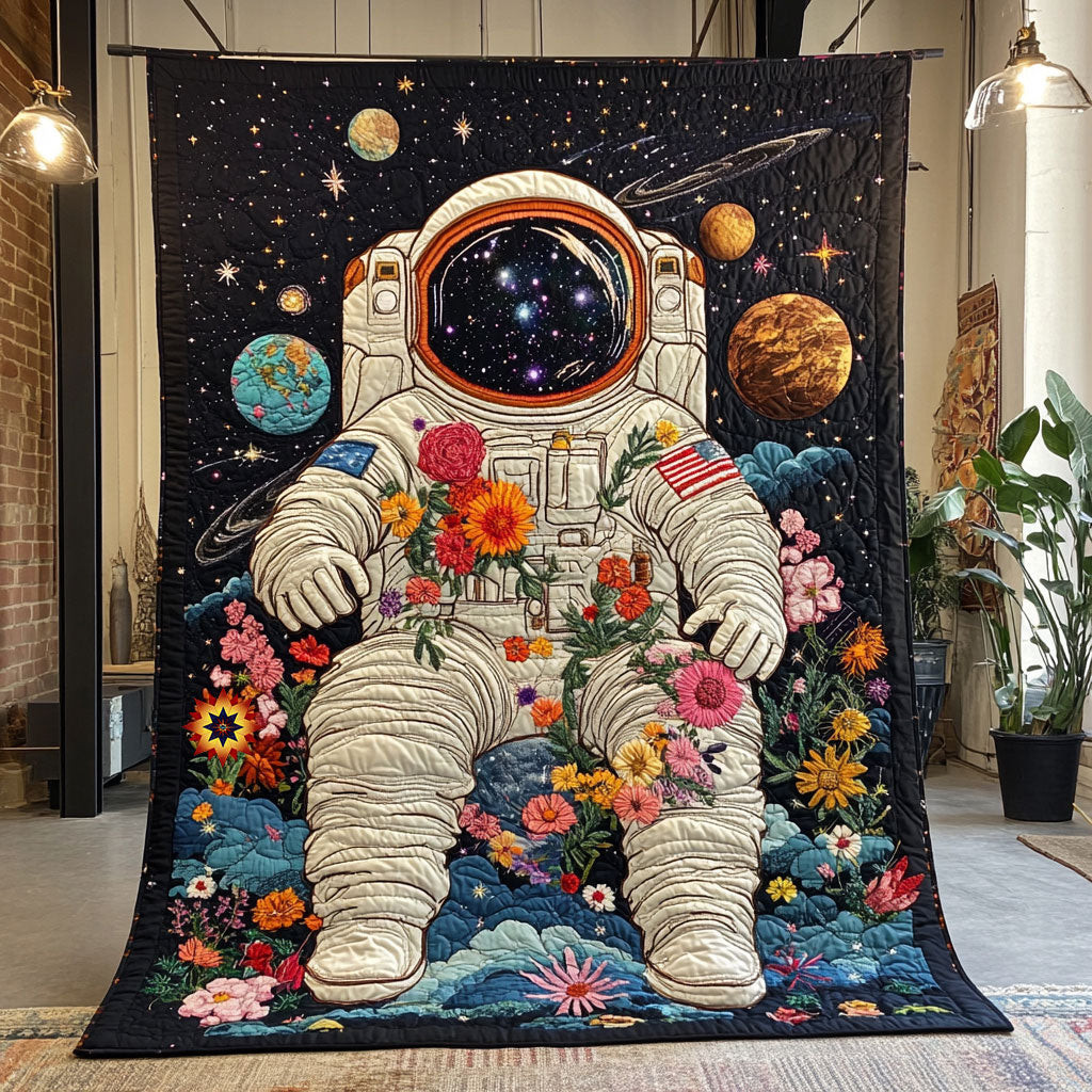 Astronaut Blooming Galaxy Holiday Christmas Quilt Blanket Christmas Presents For My Brother