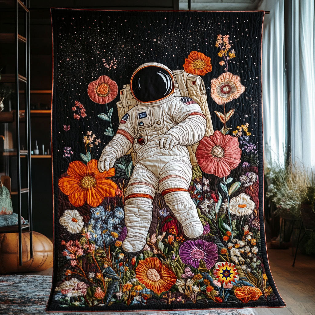Astronaut Blooming Galaxy Holiday Christmas Quilt Blanket Cool Gift Ideas For Brother