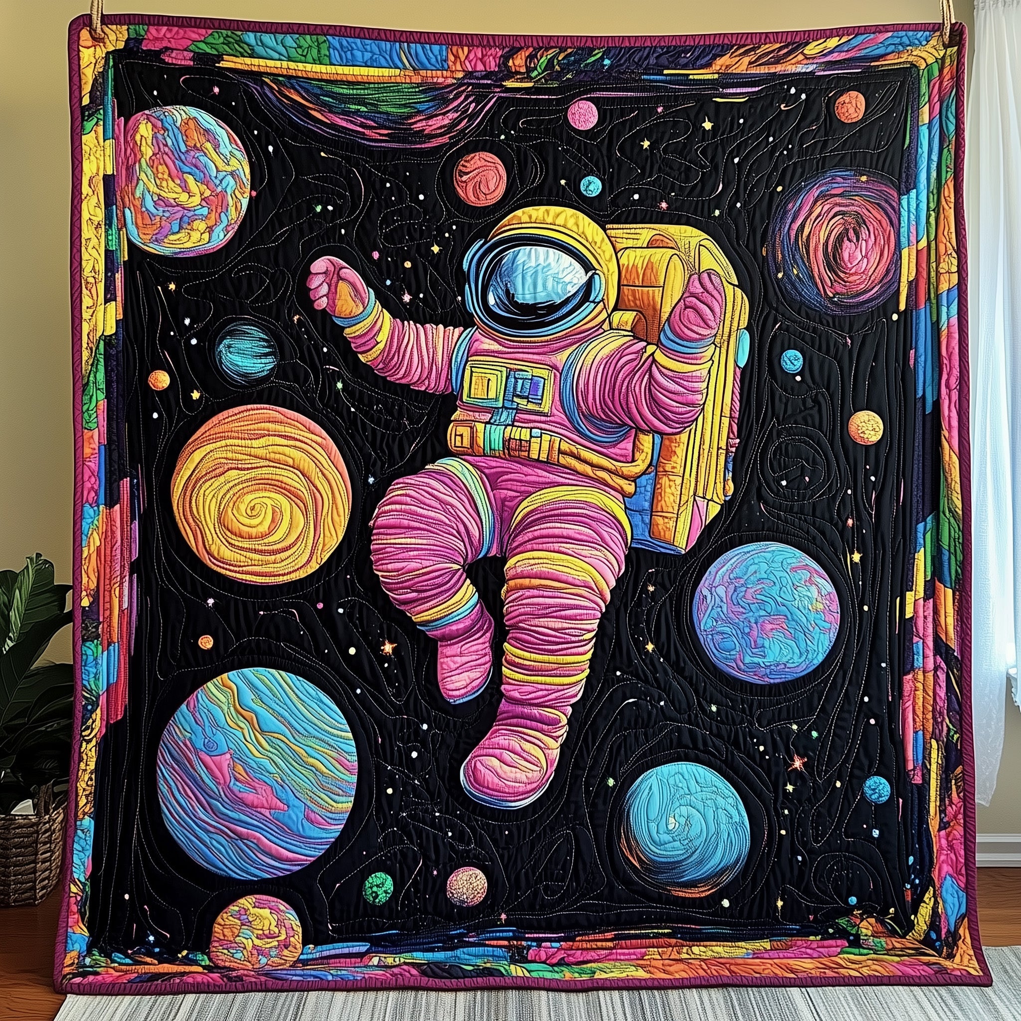 Astronaut Odyssey Space Theme Quilted Blanket Space Nebula Gifts For Astronaut Lovers