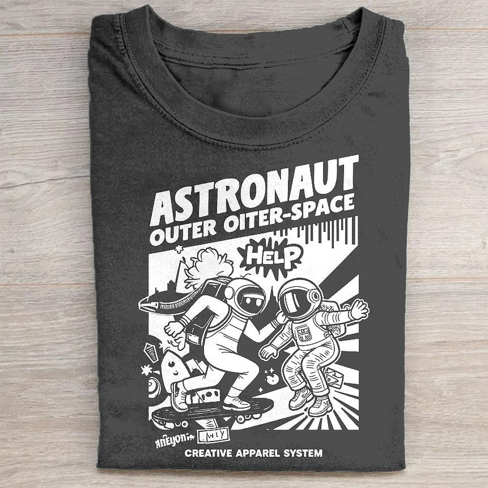 Astronaut Outer Space Graphic T-Shirt Galaxy Space Lover Tee For Men And Teen Boys