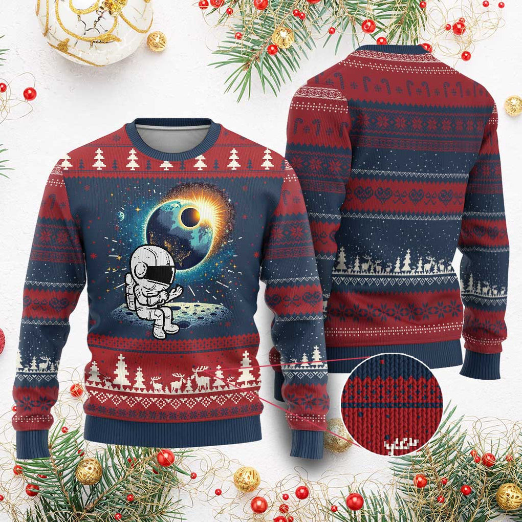 Astronaut Outer Space Ugly Christmas Sweater Cute Cartoon Cosmic Jumper Galaxy Gifts