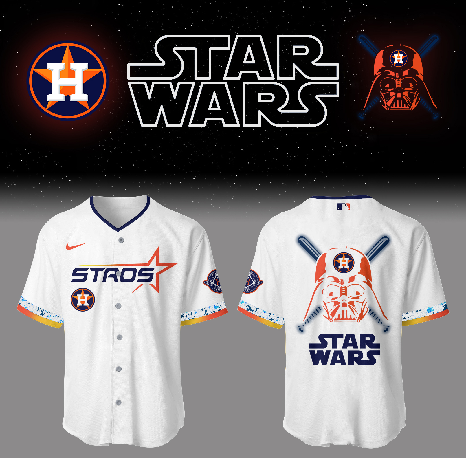 Astros Baseball 2025 Astros x Star Wars 2025 Jersey Gifts For Baseball Fans