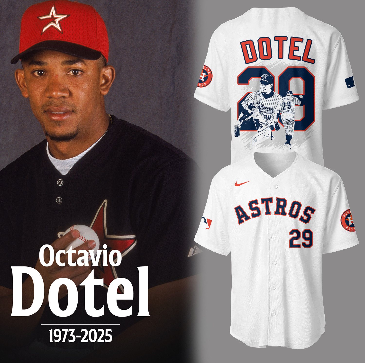 Astros Baseball 2025 RIP Octavio Dotel Jersey Cool Baseball Gifts