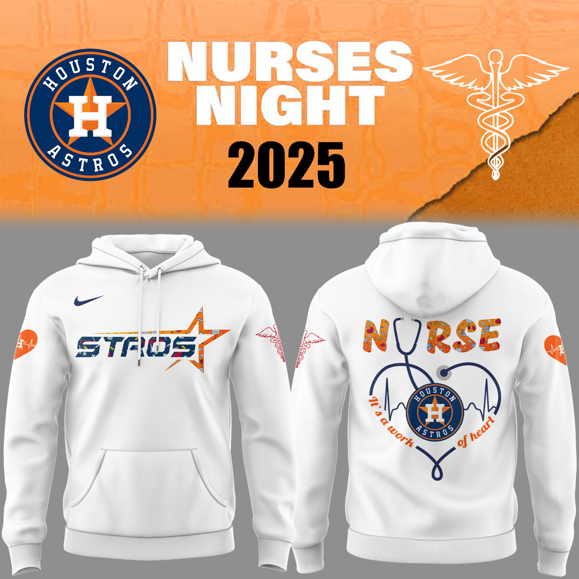 Astros Baseball Nurses Night Cc Hoodie Gifts For Baseball Players Baseball Fan Gifts
