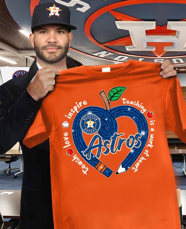 Astros Teacher Pride Heart of Teaching T-Shirt Gifts For Men Women
