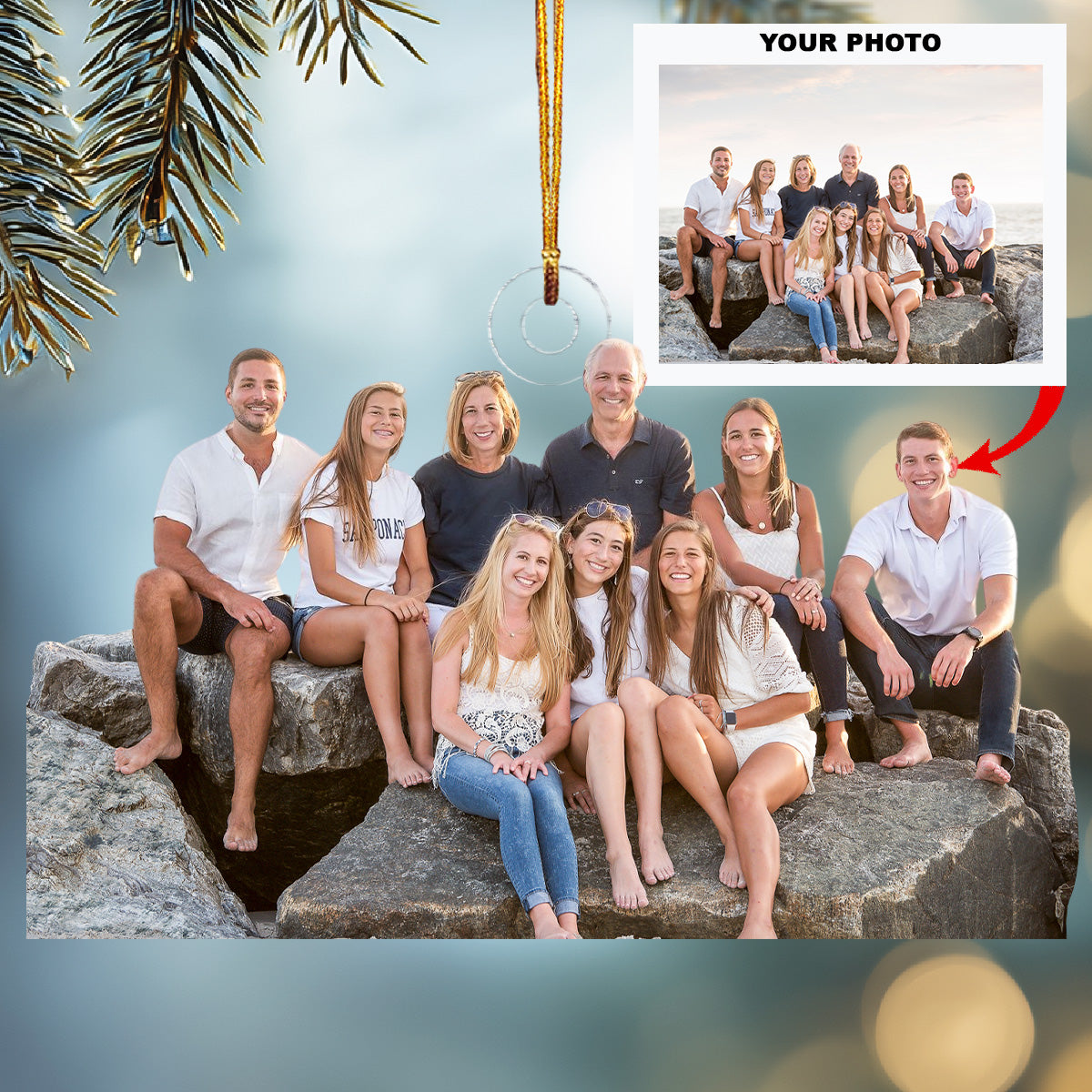 At Home With Love Personalized Photo Mica Ornament Christmas Gift For Family Members
