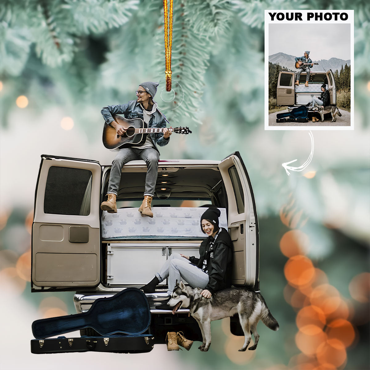 At The Back Of The Car Personalized Photo Mica Ornament Customized Your Photo Ornament