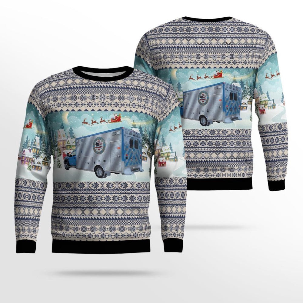 Atascosa County Emergency Medical Services Jourdanton Texas Christmas AOP Ugly Sweater Xmas Unisex Sweater Christmas Gifts for Men Women