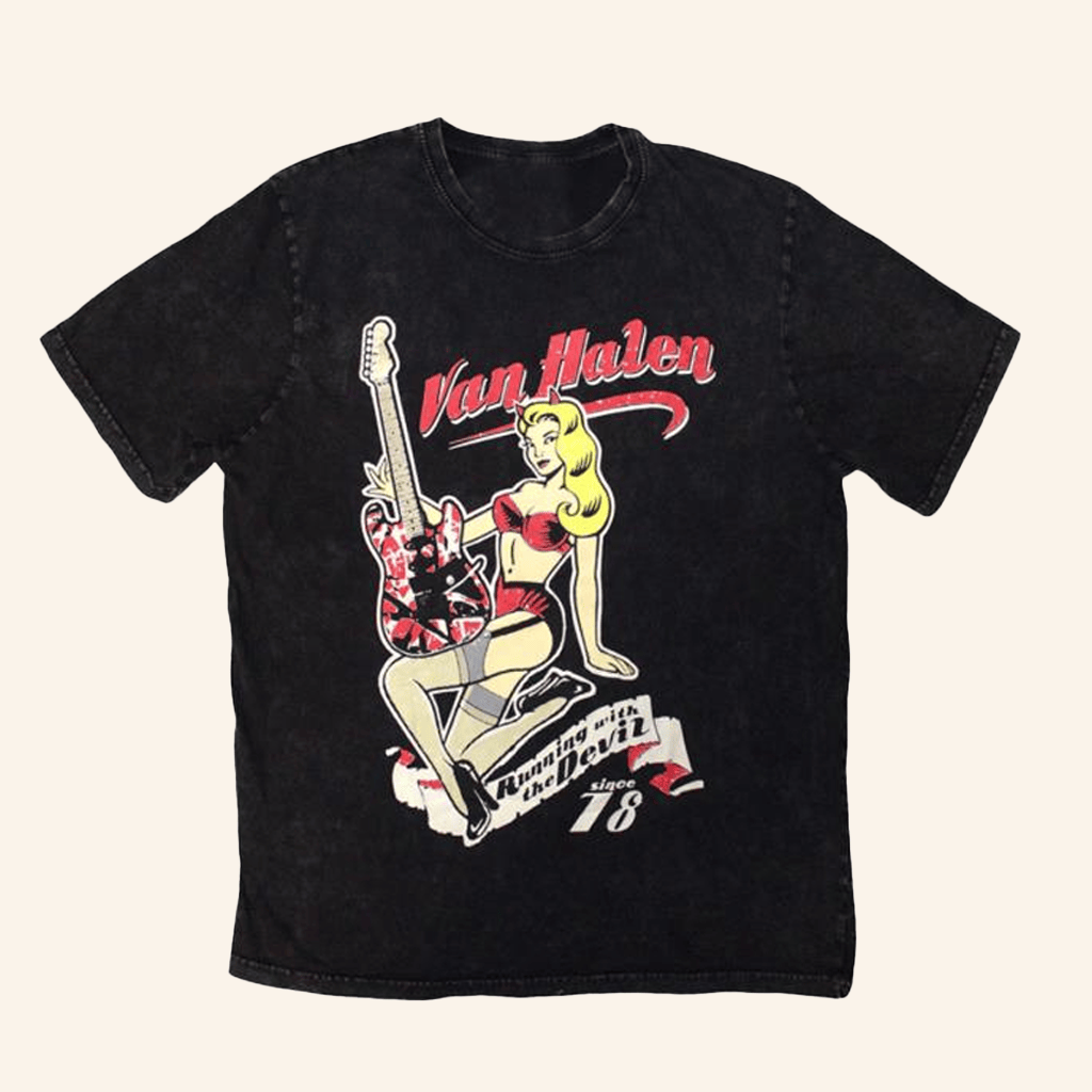 ATC Music Merch Van Halen Stone Wash T-Shirt Gifts For Dad ATC Music Merch Van Halen Stone Wash T-Shirt Gifts For Dad