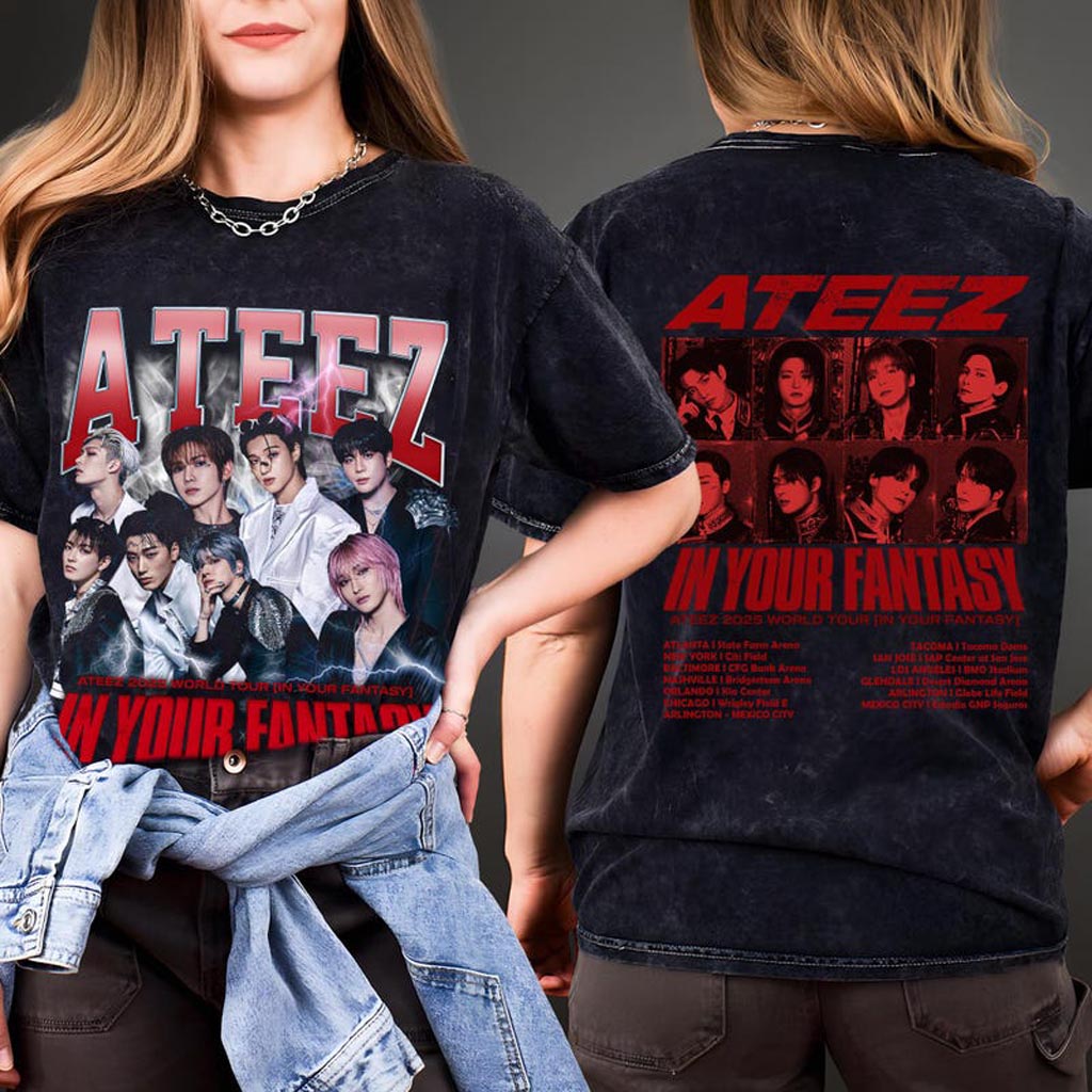 Ateez 2025 World Tour In Your Fantasy Mineral Wash Shirt Ateez World Tour 2025 In North Ateez 2025 World Tour In Your Fantasy Mineral Wash Shirt Ateez World Tour 2025 In North