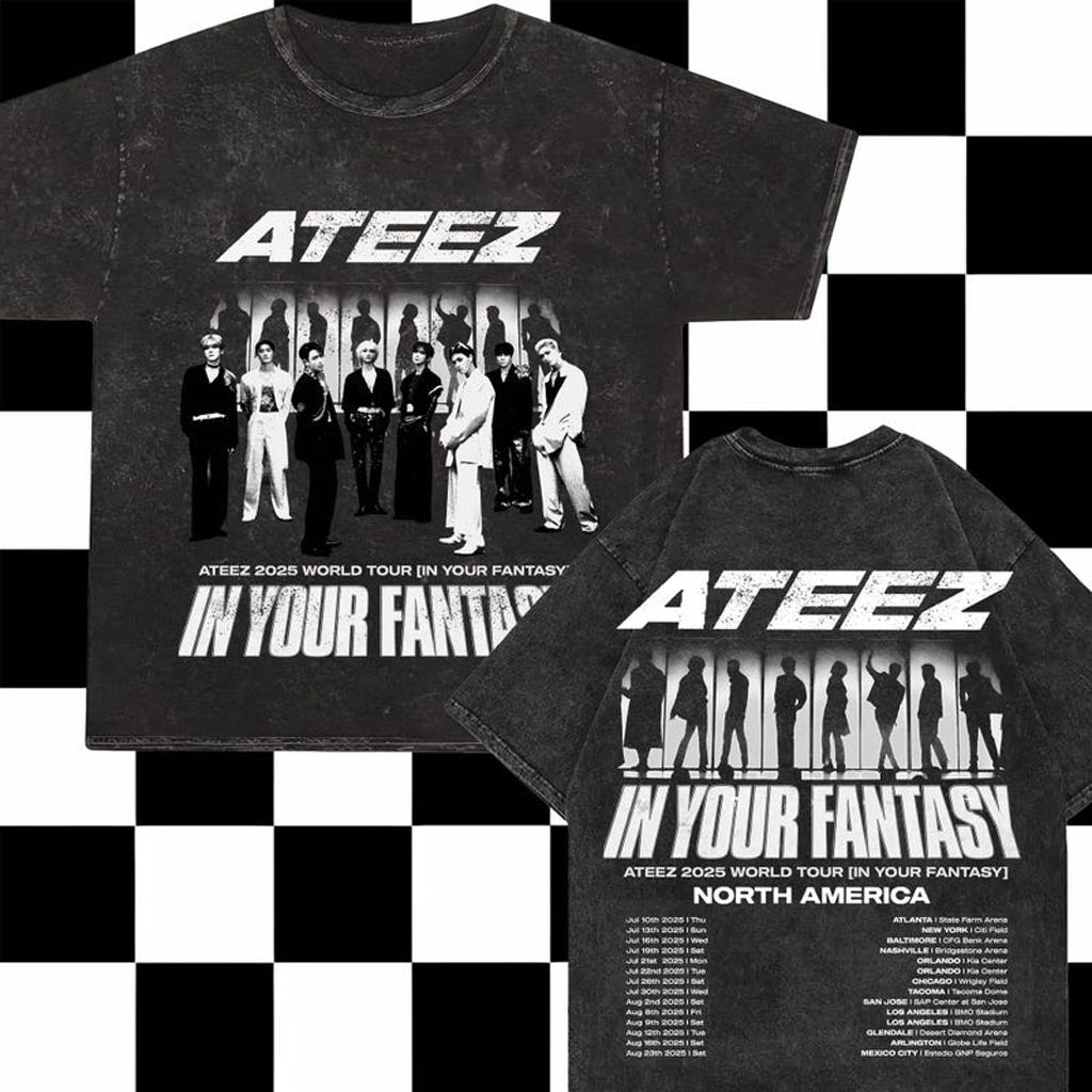 Ateez 2025 World Tour in Your Fantasy Mineral Wash Shirt Ateez World Tour 2025 In North Tees Ateez 2025 World Tour in Your Fantasy Mineral Wash Shirt Ateez World Tour 2025 In North Tees