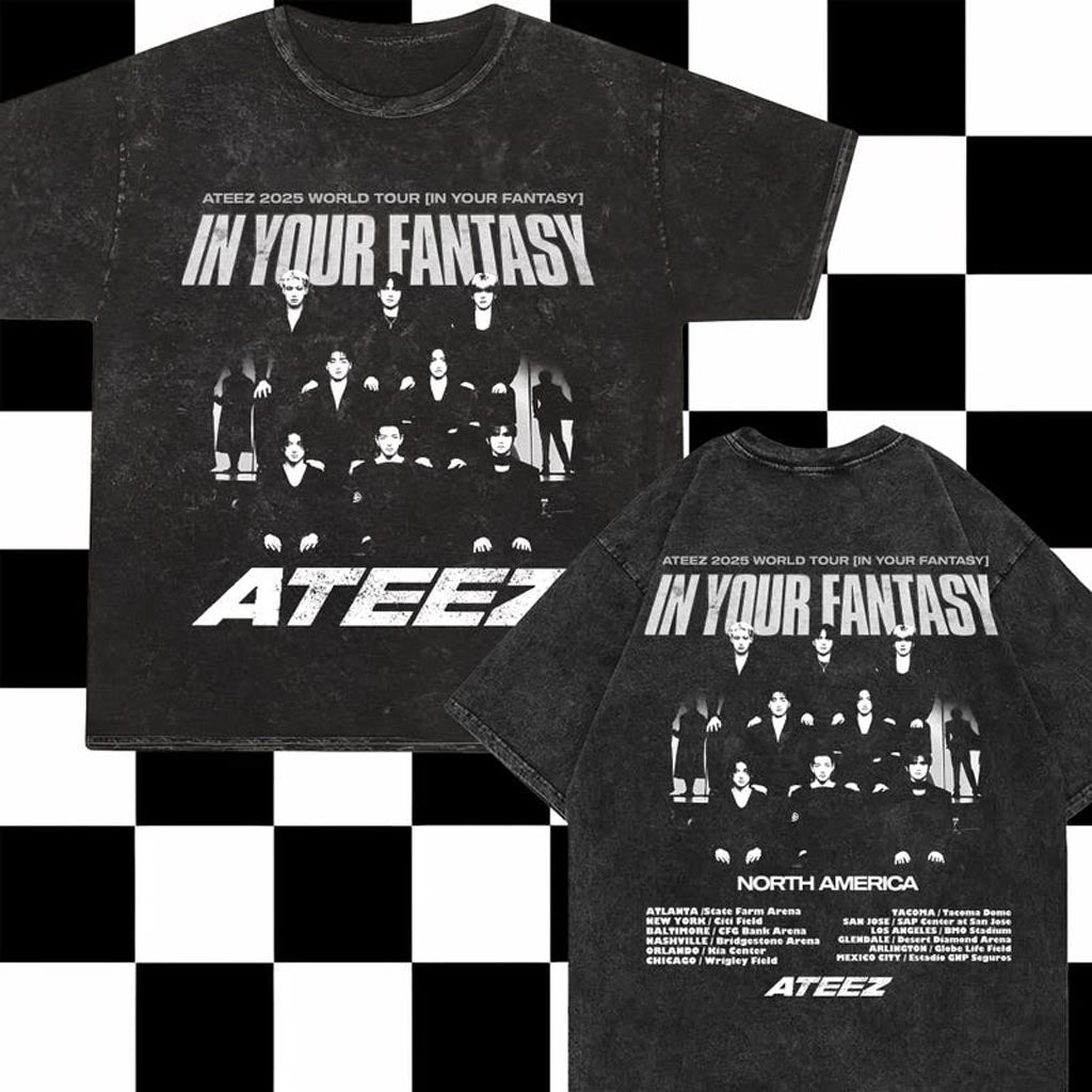 Ateez 2025 World Tour In Your Fantasy Mineral Washed Shirt Ateez World Tour 2025 In North Shirt Ateez 2025 World Tour In Your Fantasy Mineral Washed Shirt Ateez World Tour 2025 In North Shirt