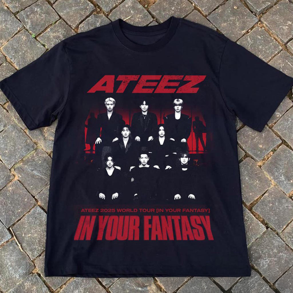 Ateez 2025 World Tour in Your Fantasy T-Shirt ATEEZ Golden Hour Part 2 Shirt Aniteez Merch Ateez 2025 World Tour in Your Fantasy T-Shirt ATEEZ Golden Hour Part 2 Shirt Aniteez Merch