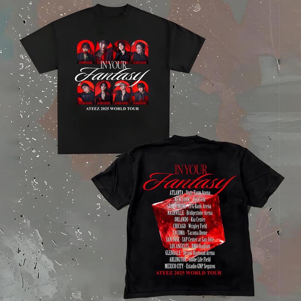 Ateez 2025 World Tour In Your Fantasy T-Shirt Ateez World Tour 2025 In North America Shirt Ateez 2025 World Tour In Your Fantasy T-Shirt Ateez World Tour 2025 In North America Shirt