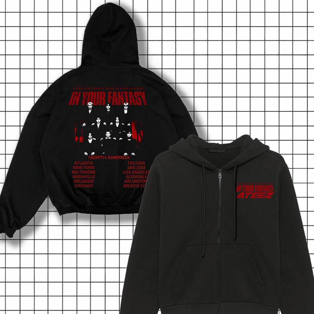 Ateez 2025 World Tour in Your Fantasy Zip Hoodie ATEEZ Golden Hour Part 2 Hoodie Aniteez in Treasure Ateez 2025 World Tour in Your Fantasy Zip Hoodie ATEEZ Golden Hour Part 2 Hoodie Aniteez in Treasure