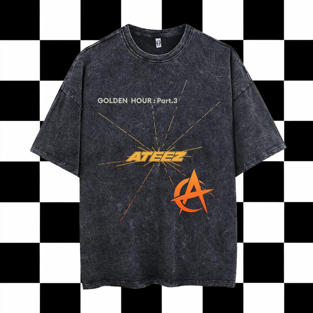 ATEEZ Golden Hour Part 3 Mineral Washed Shirt Retro Ateez 2025 World Tour In Your Fantasy Shirt ATEEZ Golden Hour Part 3 Mineral Washed Shirt Retro Ateez 2025 World Tour In Your Fantasy Shirt