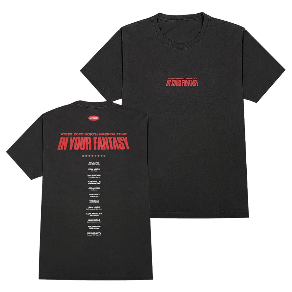 Ateez Merch 2025 2025 ATEEZ In Your Fantasy World Tour North America Tour Ver T-Shirt Ateez Merch 2025 2025 ATEEZ In Your Fantasy World Tour North America Tour Ver T-Shirt