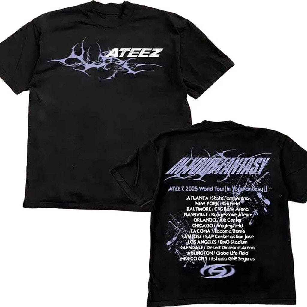 Ateez Merch 2025 ATEEZ In Your Fantasy World Tour North America Retro T-Shirt Gifs For Fans Ateez Merch 2025 ATEEZ In Your Fantasy World Tour North America Retro T-Shirt Gifs For Fans